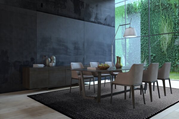 Modern Design White Dining Room  Interior Architecture. 3d rendering